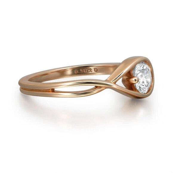 Pandora Infinite Lab Grown Diamond Ring 14K Yellow Gold 0.50Cttw Size 6.5 - Picture 5 of 6